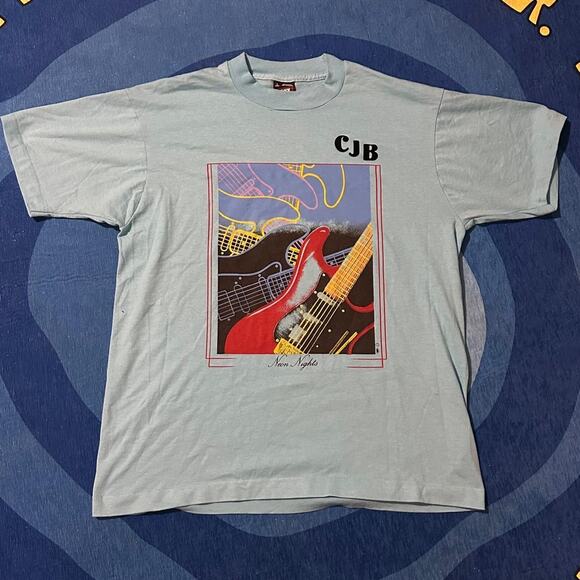 Vintage Fruit of the Loom “Neon Nights” Guitar Graphic T-Shirt - Picture 1 of 5